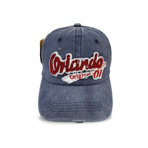 Florida 100% Cotton Cap - "Orlando Florida" Black, Grey, Blue, Red