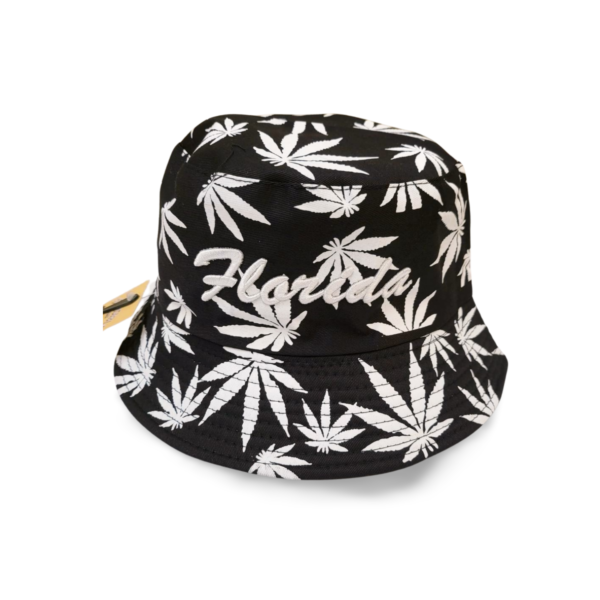 Florida 100% Cotton Reversible Bucket Hat - "Inside Part Solid Black" Black, White, Red, Blue, Green A, Green B