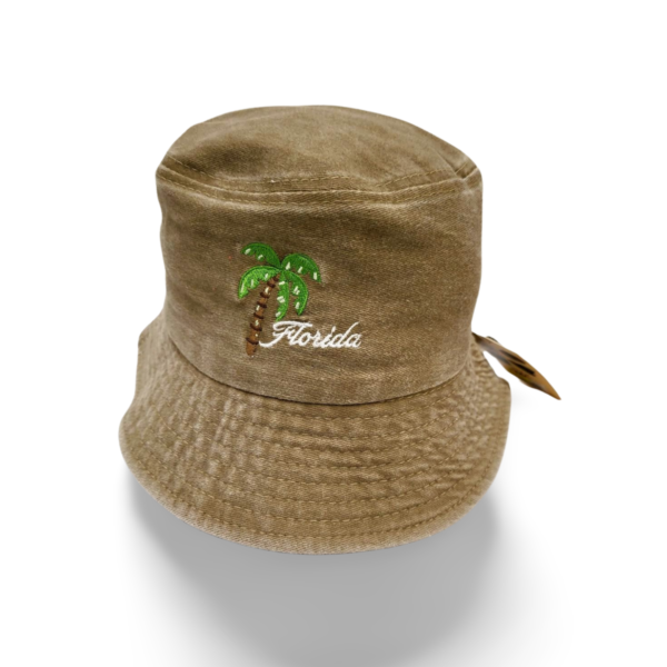 Florida 100% Cotton Bucket Hat - "Florida Tree Print" Black, Blue, Orange, Brown, Grey, Red