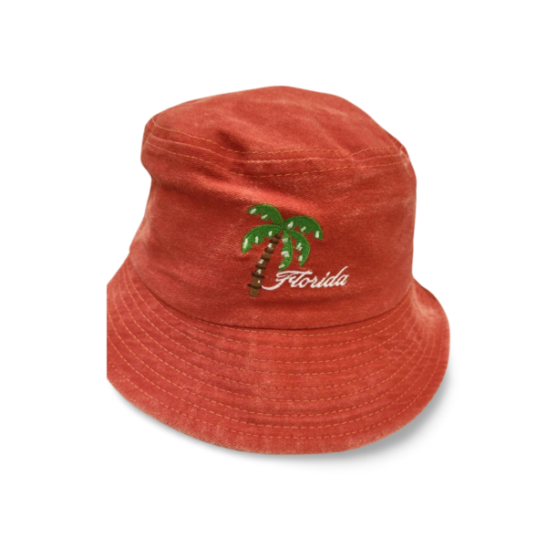 Florida 100% Cotton Bucket Hat - "Florida Tree Print" Black, Blue, Orange, Brown, Grey, Red