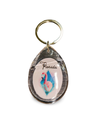 Florida Acrylic Key Chain - "Flamingo"