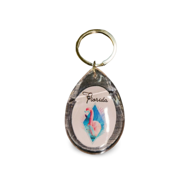 Florida Acrylic Key Chain - "Flamingo"