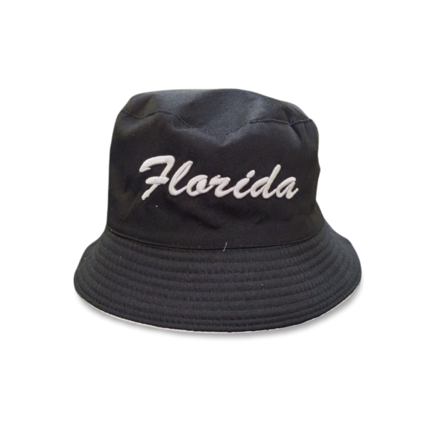 Florida 100% Cotton Reversible Bucket Hat "Florida Orlando" - Brown, Blue, Green, Black, Grey, White