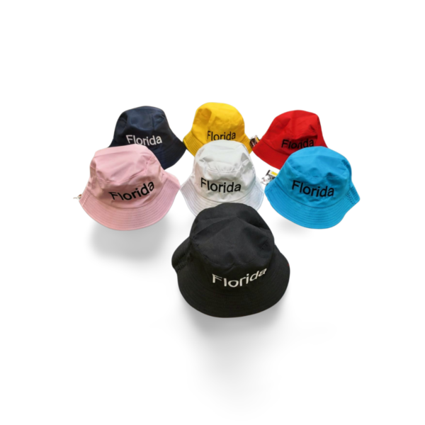 Polyester Reversible Bucket Hat (Florida) - Black, Pink, Red, Yellow, Blue, White