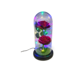 Color Changing Light Flower in a Glass Dome (USB Included) - "Double Flower"