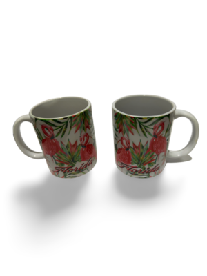 Florida Ceramic Coffee Mug - "Leaf and Flamingo"