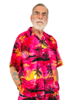 Men's Hawaiian Shirt 'RED PALM BLACK'