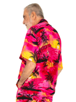 Men's Hawaiian Shirt 'RED PALM BLACK'