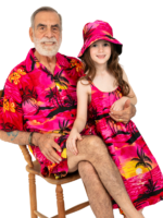 Men's Hawaiian Shirt 'RED PALM BLACK'