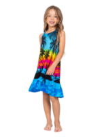 Girls' Ruffle Hem Sundress – Sunset Blue, Sunset Pink and Sunset Grey