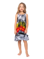 Girls' Ruffle Hem Sundress – Sunset Blue, Sunset Pink and Sunset Grey