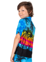 Boys Hawaiian Shirt 'SUNSET BLUE'
