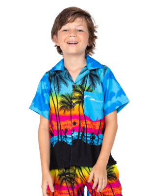 Boys Hawaiian Shirt 'SUNSET BLUE'