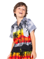 Boys Hawaiian Shirt 'SUNSET GREY'