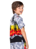 Boys Hawaiian Shirt 'SUNSET GREY'
