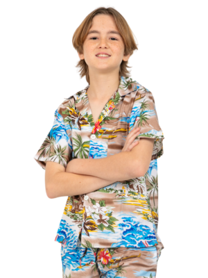 Boys Hawaiian Shirt 'BOAT NAVY'
