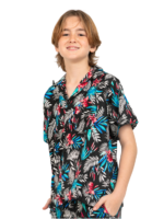 Boys Hawaiian Shirt 'BAMBOO BLACK'
