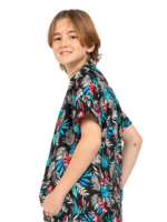 Boys Hawaiian Shirt 'BAMBOO BLACK'