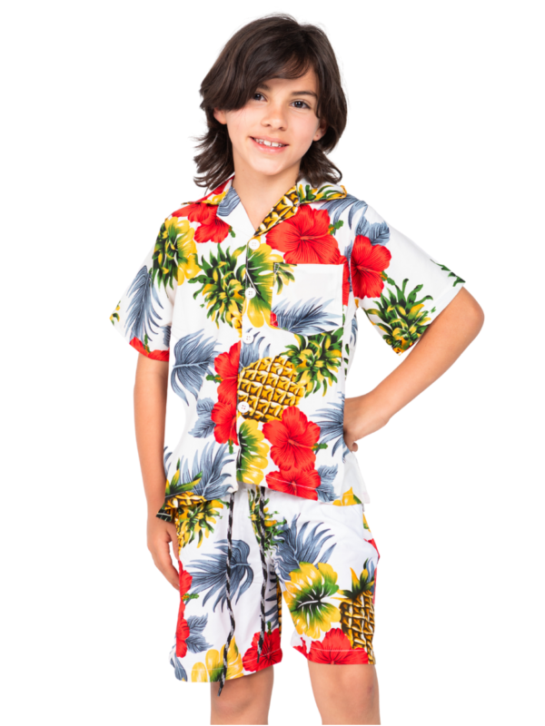 Boys Hawaiian Short 'PINEAPPLE WHITE'