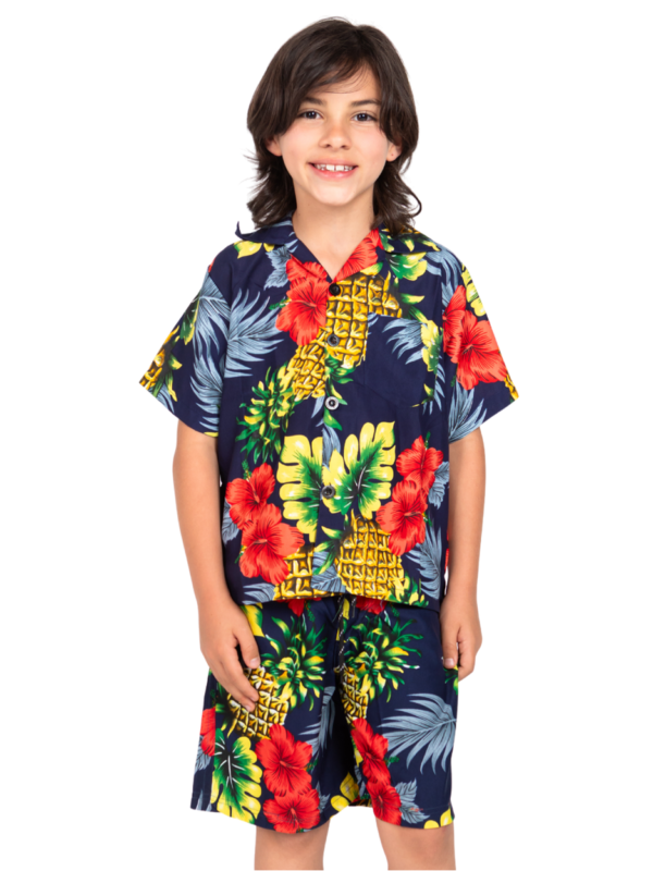 Boys Hawaiian Short 'PINEAPPLE NAVY'