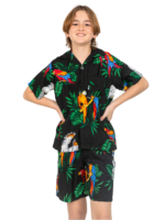 Boys Hawaiian Short 'PARROT BLACK'