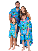Men's Hawaiian Shorts 'FLAMINGO AQUA'