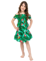 Girls' Ruffle Hem Sundress – Flamingo Navy and Flamingo Green