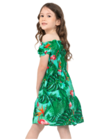 Girls' Ruffle Hem Sundress – Flamingo Navy and Flamingo Green