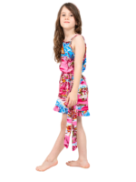 Girls' Spaghetti Strap Short Romper – Boat Navy and Boat Pink