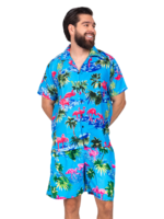 Men's Hawaiian Shorts 'FLAMINGO AQUA'