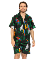 Men's Hawaiian Shorts 'PARROT BLACK'