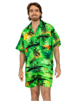 Men's Hawaiian Shorts 'GREEN PALM BLACK'