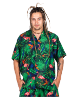 Men's Hawaiian Shirt 'FLAMINGO NAVY'