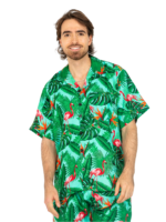 Men's Hawaiian Shirt 'FLAMINGO GREEN'