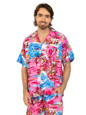 Men's Hawaiian Shirt 'BOAT PINK'