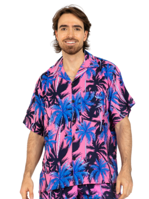 Men's Hawaiian Shirt 'PALM PINK'