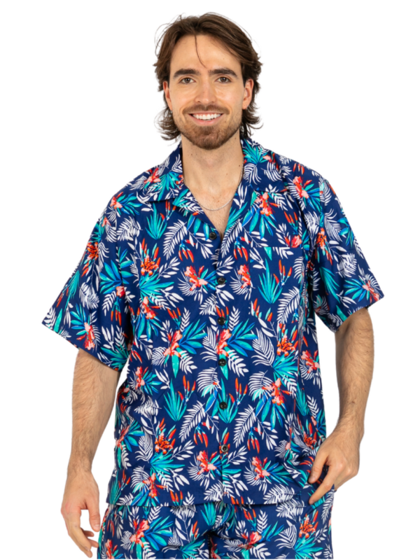 Men's Hawaiian Shirt 'BAMBOO NAVY'