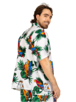 Men's Hawaiian Shirt 'PARROT WHITE'
