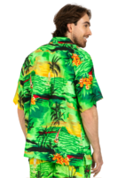 Men's Hawaiian Shirt 'GREEN PALM BLACK'