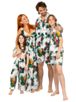 Men's Hawaiian Shirt 'PARROT WHITE'