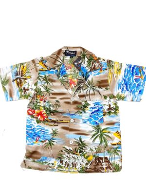 Boys Hawaiian Shirt 'BOAT NAVY'