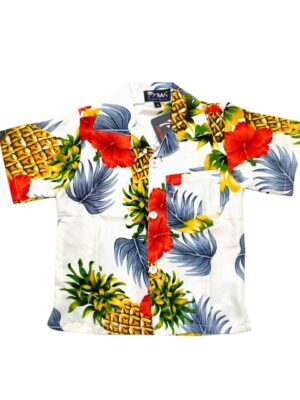 Boys Hawaiian Shirt 'PINEAPPLE WHITE'