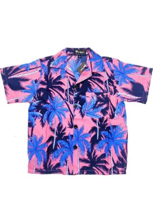 Boys Hawaiian Shirt 'PALM PINK'