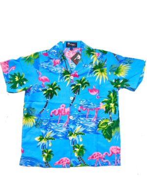 Boys Hawaiian Shirt 'FLAMINGO AQUA'