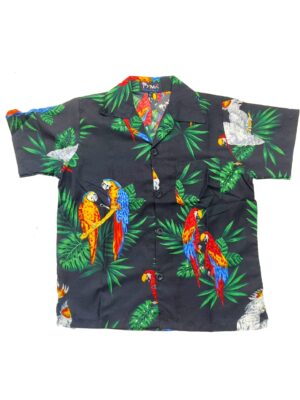 Boys Hawaiian Shirt 'PARROT BLACK'