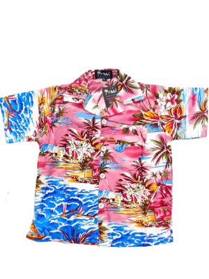 Boys Hawaiian Shirt 'BOAT PINK'