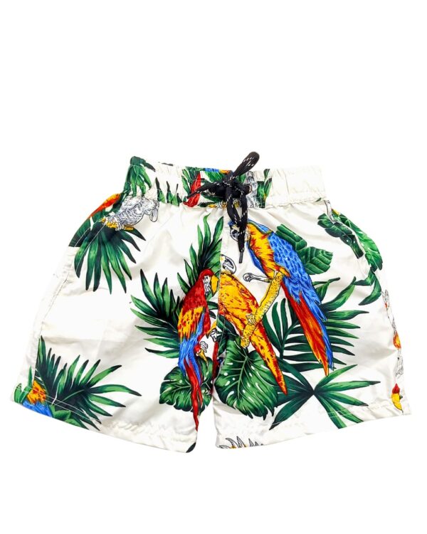 Boys Hawaiian Short 'PARROT WHITE'