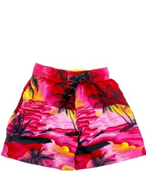 Boys Hawaiian Short 'RED PALM BLACK'