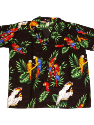 Men's Hawaiian Shirt 'PARROT BLACK'