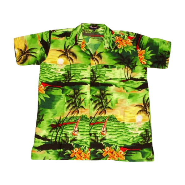 Men's Hawaiian Shirt 'GREEN PALM BLACK'